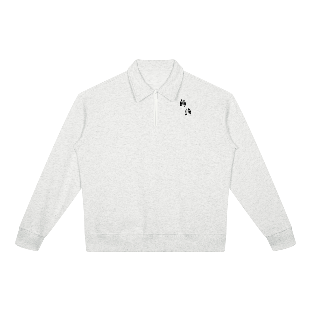 Leave Good Tracks — Boxy Quarter-Zip Sweatshirt