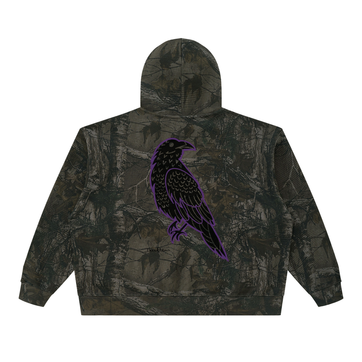 The Raven Unisex Waffle Tree Camo Boxy Hoodie