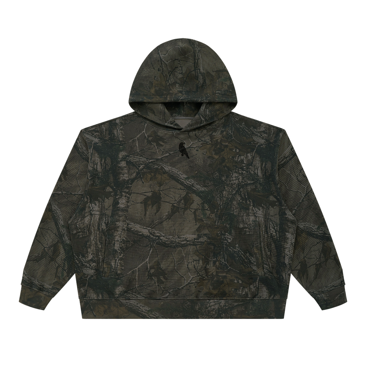 The Raven Unisex Waffle Tree Camo Boxy Hoodie