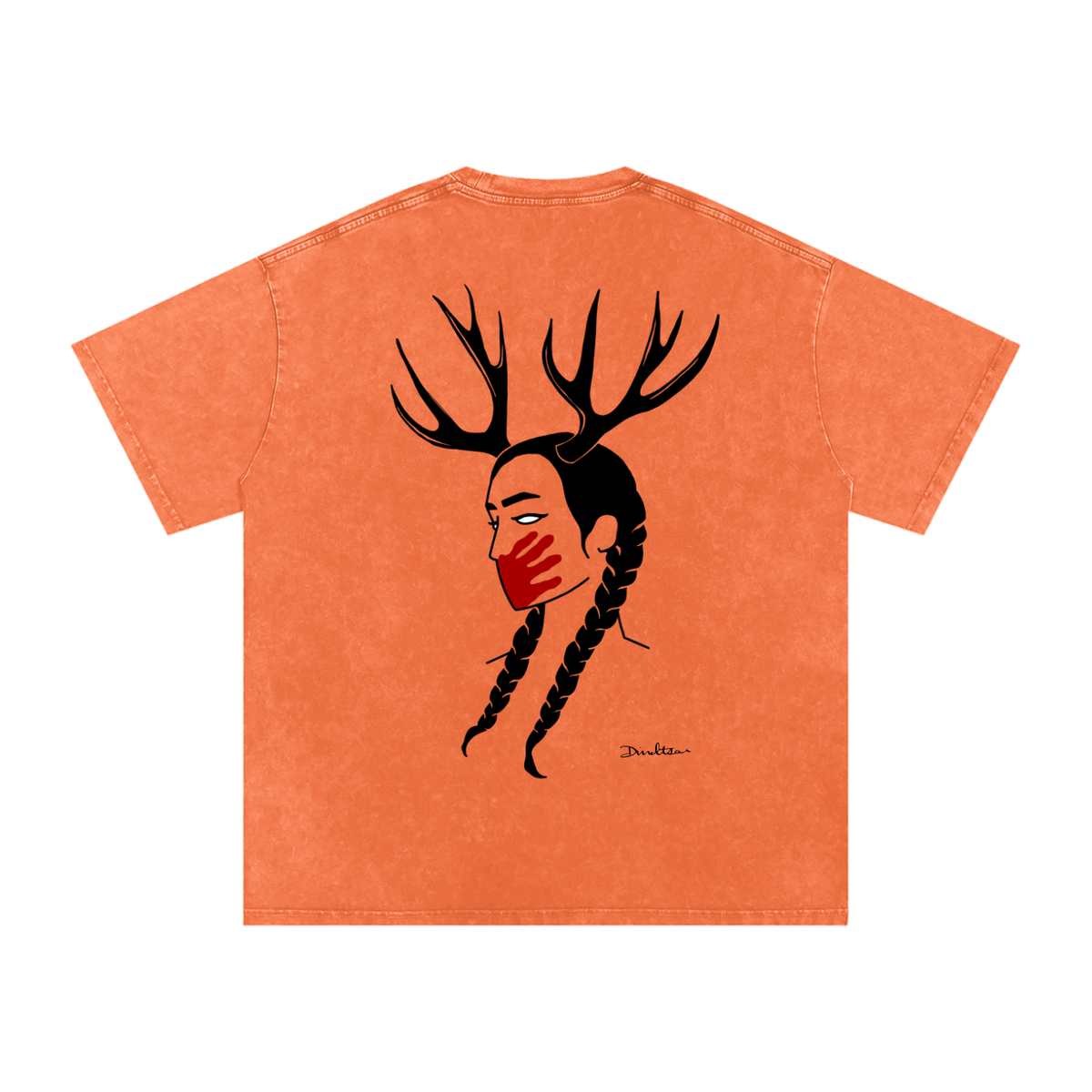 Deer Woman 2.0 Snow Washed Oversized Cotton T-Shirt