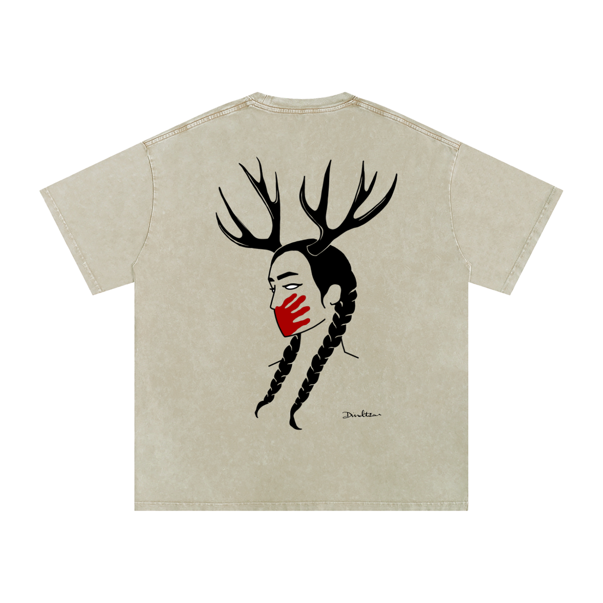 Deer Woman 2.0 Snow Washed Oversized Cotton T-Shirt
