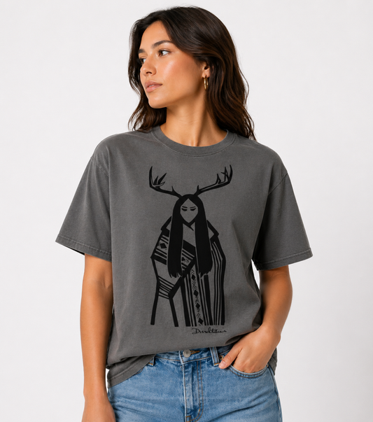Limited Front Print Deer Woman Tee