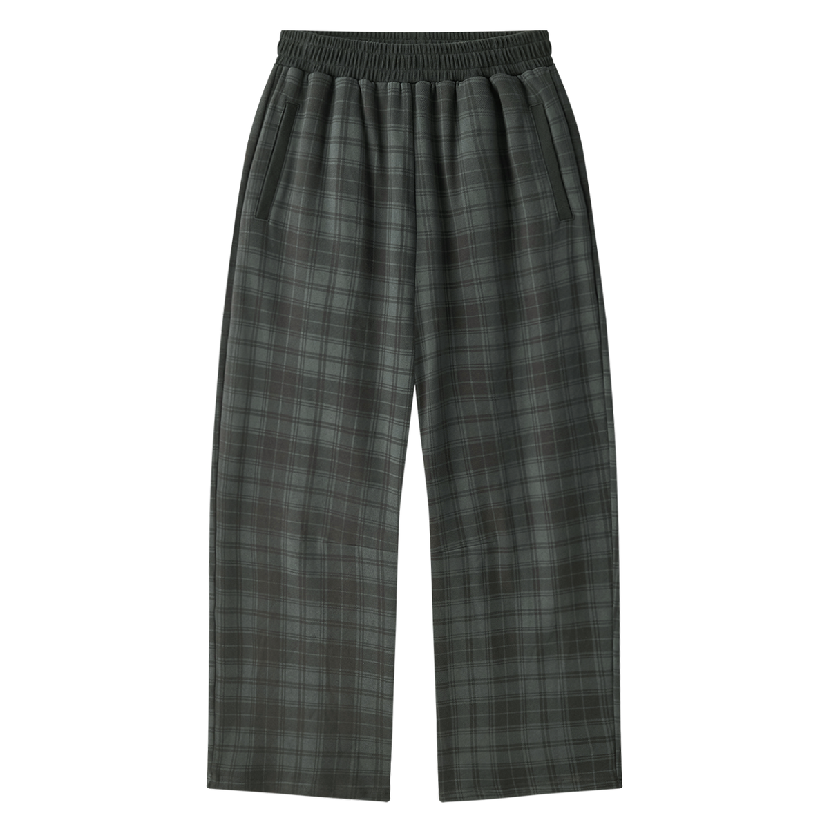 Red Hand Secret Unisex Plaid Straight Leg Pants