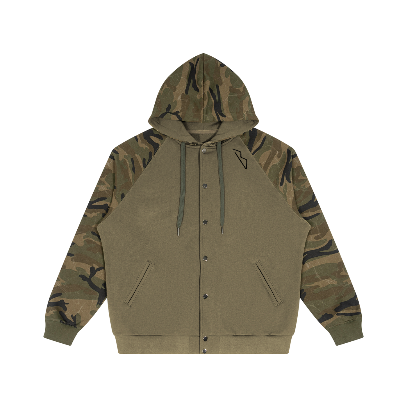 Navajo Bow Unisex Camo-Splice Raglan Zip Hoodie