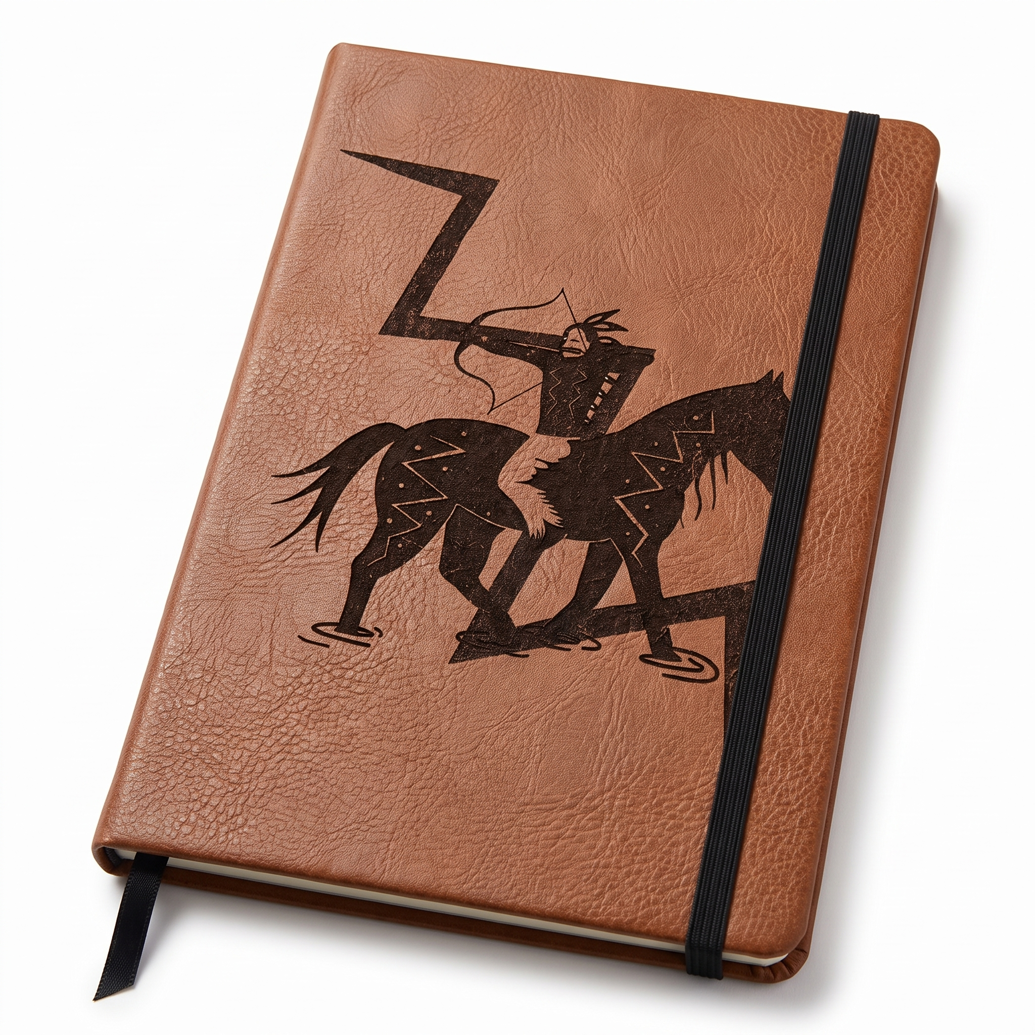 Think Contrary Leather Journal in Rawhide on white background