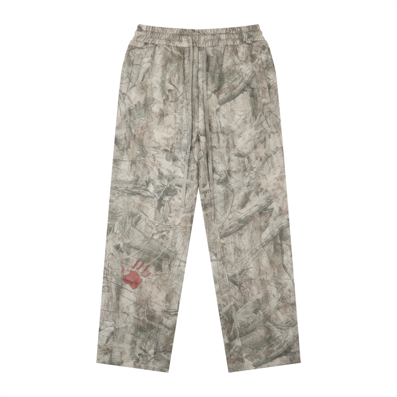 Limited Red Hand new camo Unisex Fleece Tree Camo Sweatpants — Tree Camo Gray Apricot