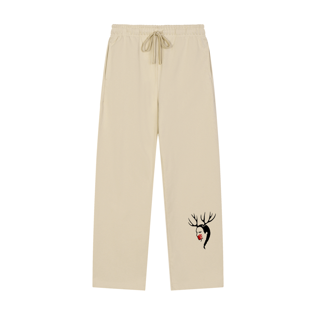 Deer Woman 2.0 Solid Color Straight-Leg Sweatpants
