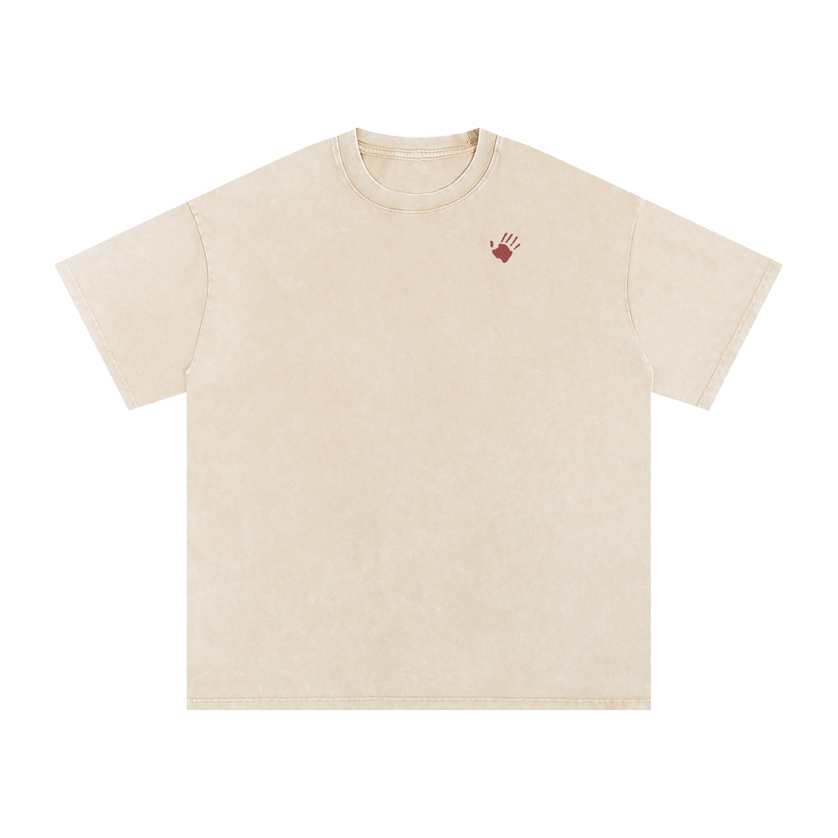 Essential  Red Hand Oversized Cotton Tee