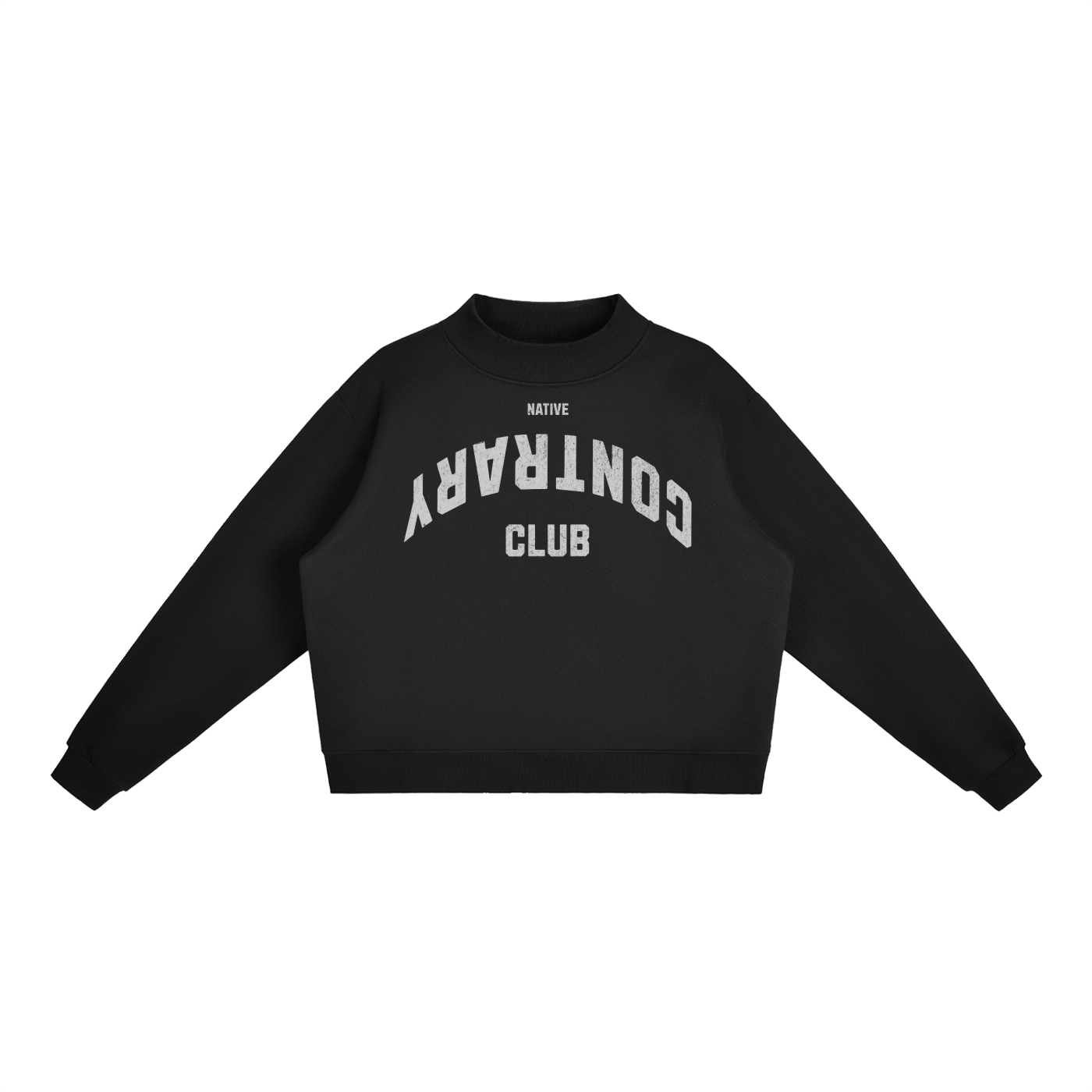 Contrary Club Fleece Mock-Neck Crew Sweatshirt