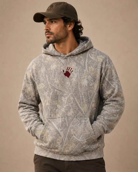 Embroidered Red Hand Camo Hoodie