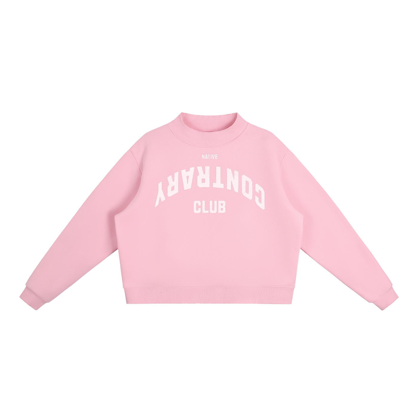 Contrary Club Fleece Mock-Neck Crew Sweatshirt