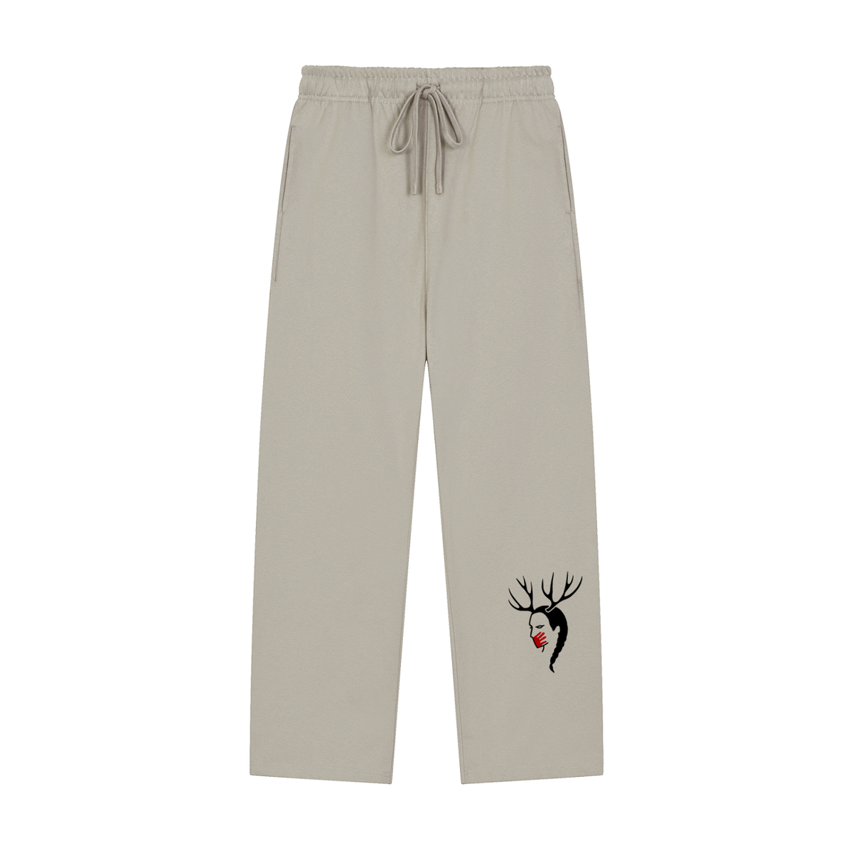 Deer Woman 2.0 Solid Color Straight-Leg Sweatpants