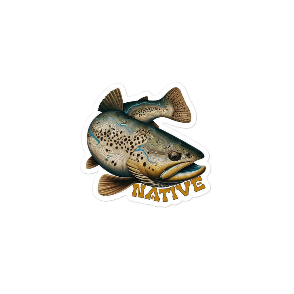 Native Topo Trout Sticker