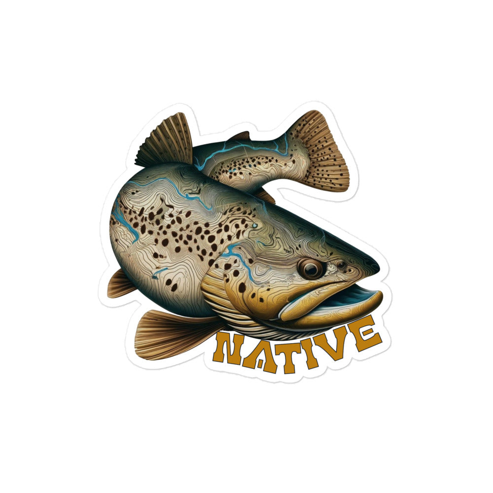 Native Topo Trout Sticker