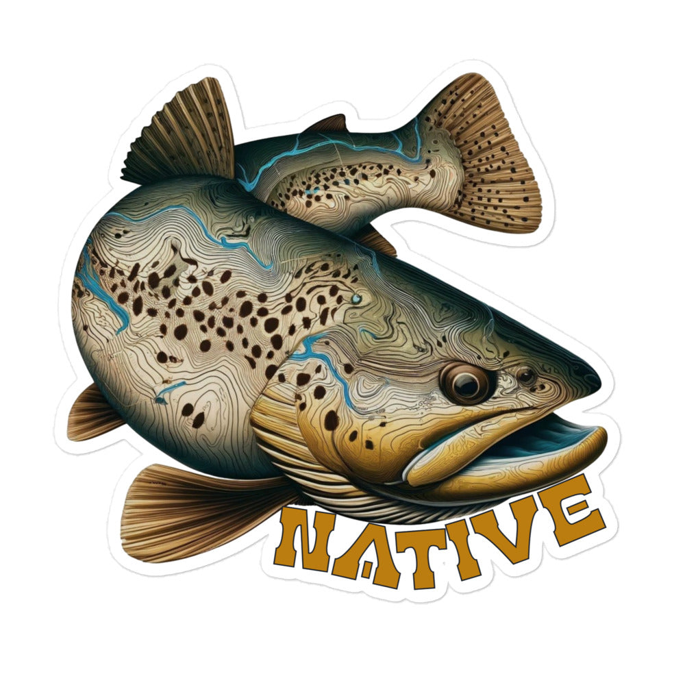 Native Topo Trout Sticker