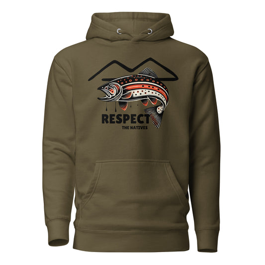 Respect The Natives Red Trout Hoodie